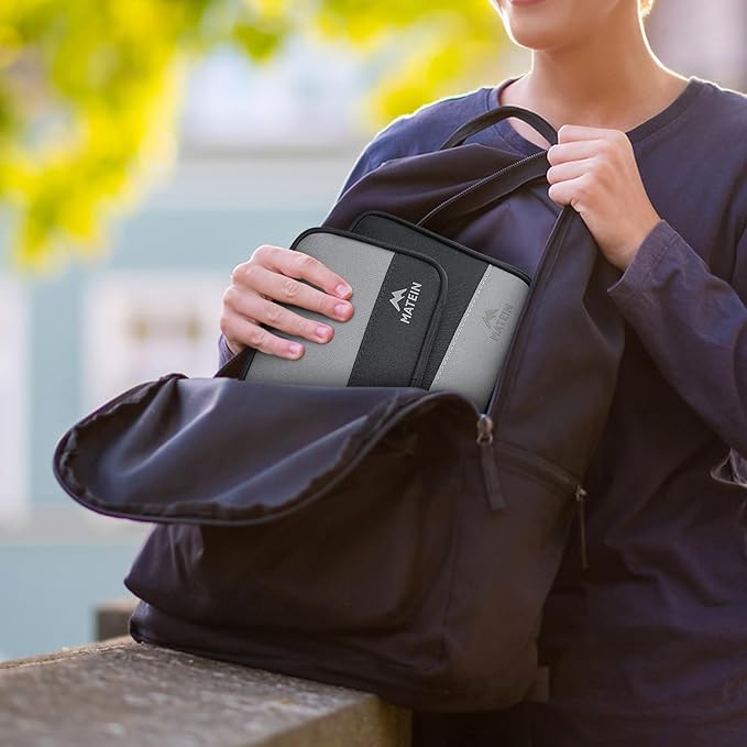 MATEIN Cord Organizer Travel Case 2 Pack, Water Resistant Tech Organizer Pouch for Small Electronic Accessories, Portable Electronics Case Carrying Bag for Cable, Changer, Earphone & Power Bank