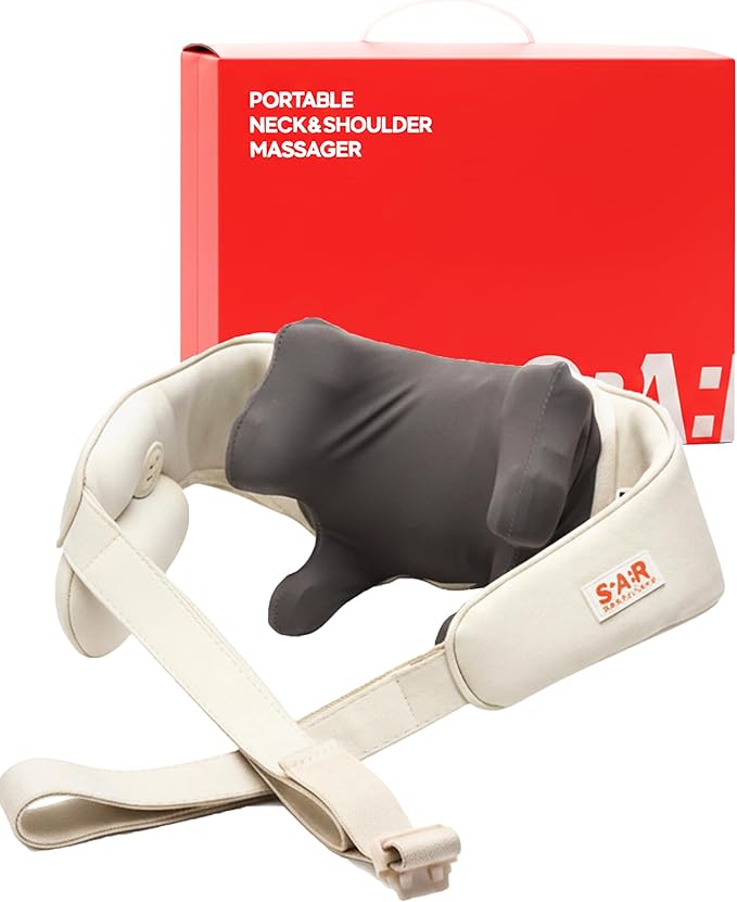 Portable Neck and Shoulder Massager - K-pop Idol's Choice - 4D Deep Kneading Pillow, Heat Control - Relieve Muscle Pain - Korean Home Body Care, Shitatsu Massage