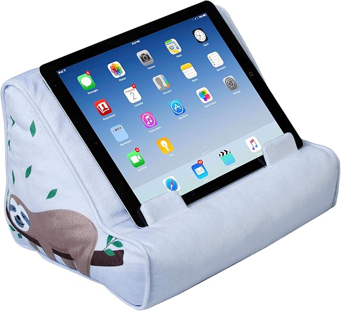 Gifts for Readers & Writers Book Pillow Tablet Stand for Bed Sloth - Premium Cushioned Book Holder for Hands Free Reading, Stylish Tablet Holder for Bed, Kindle Pillow Stands & Lap Ipad Holders
