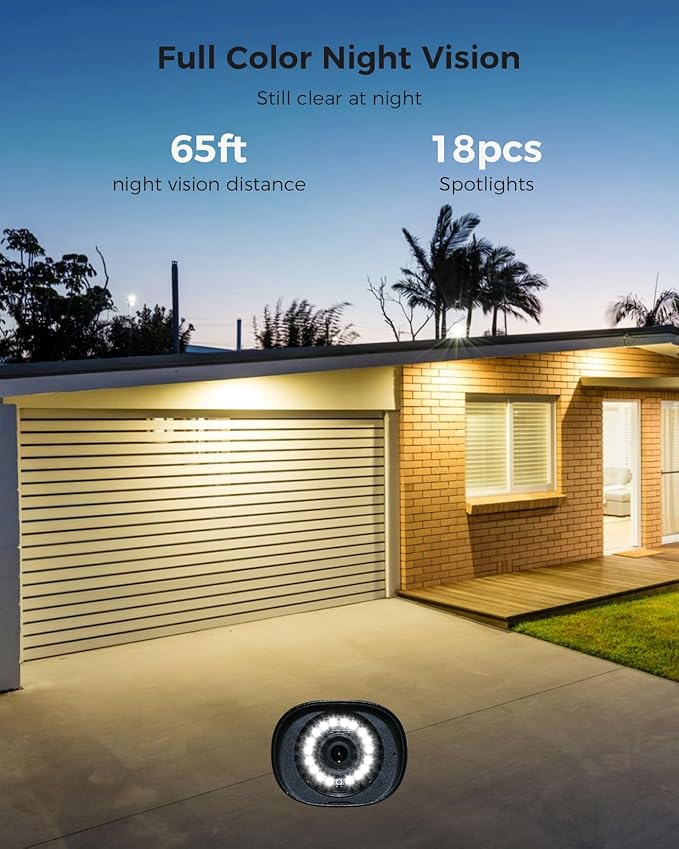 Hiseeu Wireless Security Camera System, 5MP WiFi Camera for Home Security, WiFi-Pro 8 Cam-Kit,16CH, 2-Way Audio, Color Night Vision, IP66 Waterproof, 3TB Storage, 24/7 Recording, No Monthly Fees