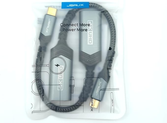 JSAUX USB C to HDMI Adapter 2Pack, 4K USB Type C to HDMI Female Adapter [for Thunderbolt 3] Compatible with iPhone 16 Pro Max/15, MacBook Pro/Air, Surface, Galaxy S21 S20 Ultra, Dell XPS -Grey