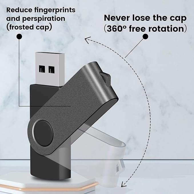 EASTBULL Flash Drive Bulk 8GB USB 10 Pack with Lanyards USB 2.0 Thumb Drive Bulk Memory Stick Swivel Pen Drive for Storage and Backup(8GB 10Pack, Mixed Color)