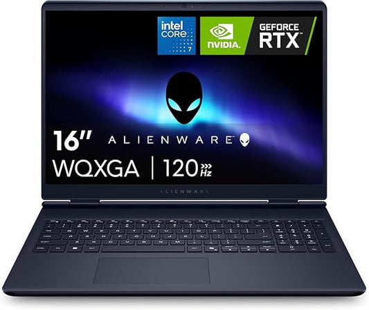 Alienware 16 Aurora Laptop AC16250-16-inch 16:10 WQXGA Display, Intel Core 7-240H Series 2, 16GB DDR5 RAM, 1TB SSD, NVIDIA GeForce RTX 5060 8GB GDDR7, Windows 11 Home, Onsite Service - Blue