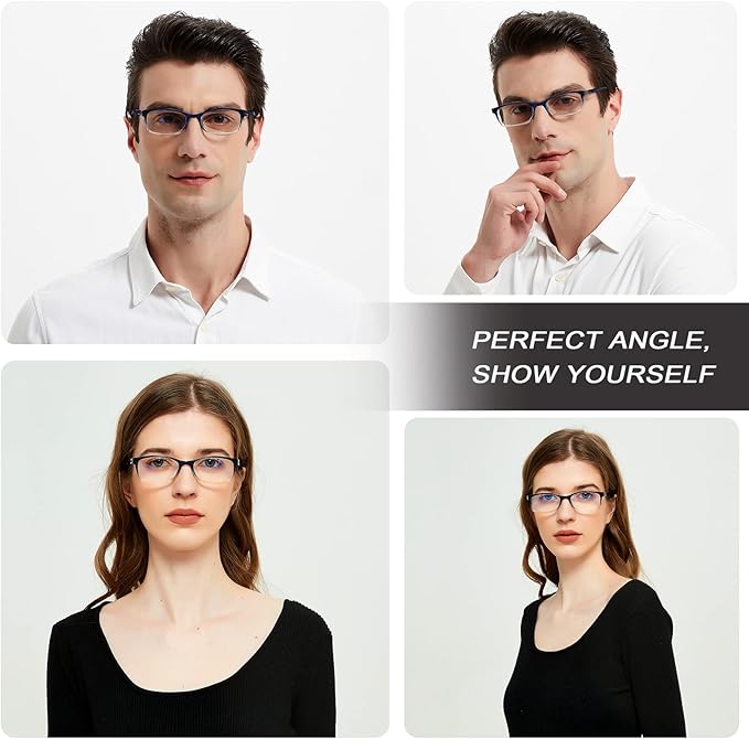 EYEURL 2 Pack Reading Glasses for Women Men, Blue Light Blocking Lightweight TR90 Readers Filter Glare/UV Rays/Eyestrain, 2.50