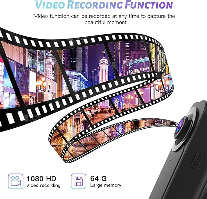 Mini Body Camera 1080P Police Body Camera with Memory Card,Body Worn Cam,Premium Portable,Wearable Patrol Video Recording Camcorder for Work Records,Guard (64GB)