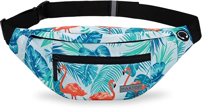 MAXTOP Large Crossbody Fanny Pack with 4-Zipper Pockets,Gifts for Enjoy Sports Festival Workout Traveling Running Casual Hands-Free Wallets Waist Pack Phone Bag Carrying All Phones