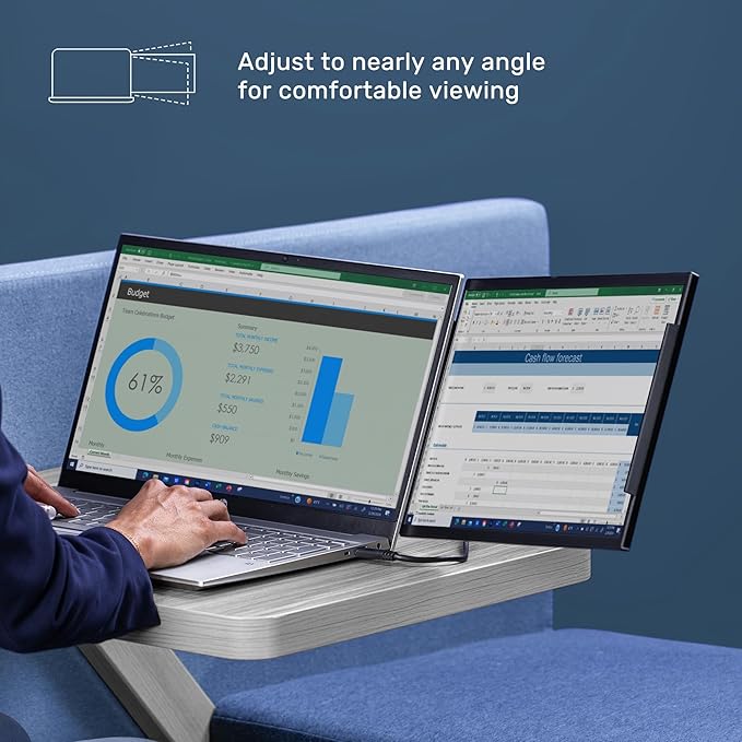 SideTrak Swivel 15.6" Portable Monitor for Laptop | Patented 360° Swivel Hinge, FHD Dual Screen w/Kickstand, Laptop Screen Extender | USB-C, Mac, PC, Chrome Compatible