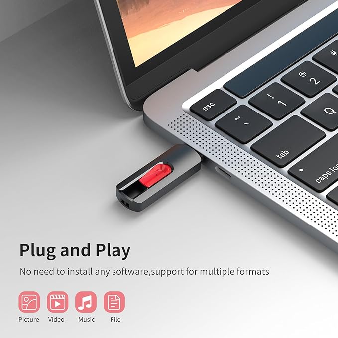 RAOYI 10Pcs 16GB USB Flash Drives Slide Retractable Memory Stick Bulk USB 2.0 Thumb Drive Jump Drive Zip Drive USB Sticks Data Storage Backup for PC Mac (16G, Red)