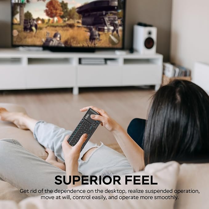 K808 Ultra-Thin Mini Keyboard with Touchpad, Bluetooth &2.4G Dual Mode & Backlit, USB-C Rechargeable, Compatible with iPad, Mac, Windows, Android - Portable for Travel, Office, Home - Black