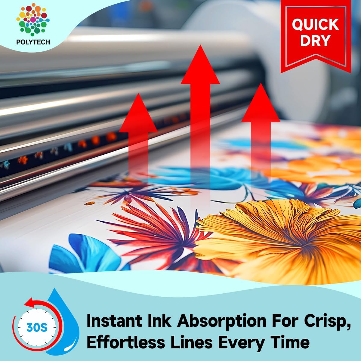 Polytech Sublimation Paper, 8.5x11, 100 Sheets, Heat Transfer Paper for All Sublimiation Blanks, For All Sublimation Printer and Ink, For Tumblers, Magnet Blanks, Ceramic Ornaments, Light T-Shirt,125G