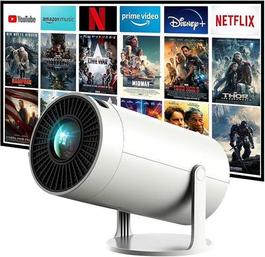 Mini Projector with WiFi and Bluetooth, 4K Support JAOKPO Outdoor Portable Movie Projector Built-in Android 11 system Auto Keystone Home Smart Projector for Phone/TV Stick/Laptop