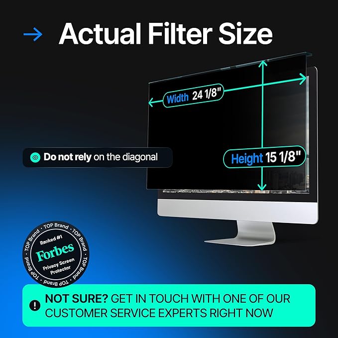 Acrylic 27 Inch Computer Privacy Screen Filter Compatible with 27 inch iMac (2012-2020) - 24.1" x 15.1" (612 x 384mm) - Monitor Frame Hanging Type