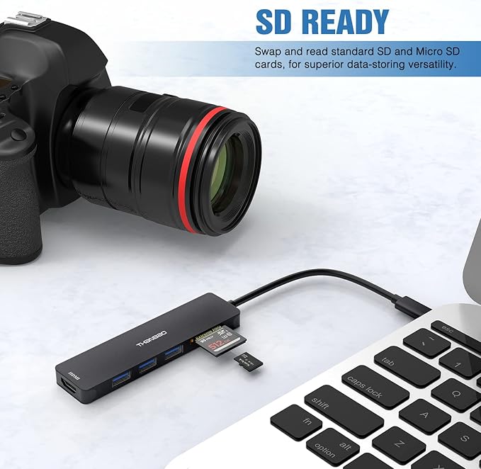 USB C Hub Multiport Adapter USB C Dongle for MacBook Pro, 7 in 1 Dongle USB-C to HDMI, 3 USB 3.0 Ports, SD/TF Card Reader Compatible for MacBook Pro, XPS More Type C Devices