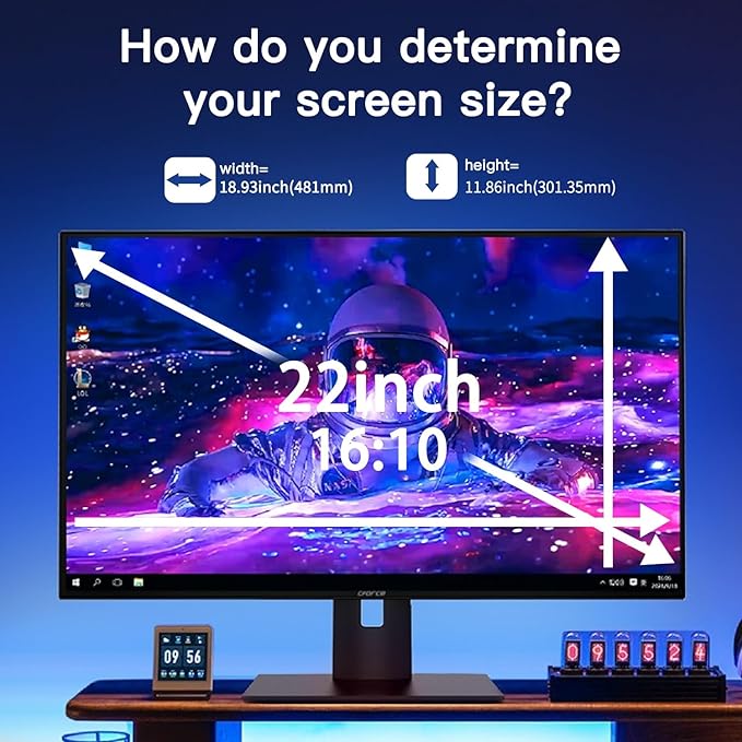 2 Pack Magnetic Hanging Computer Privacy Screen 22 Inch for 16:10 Widescreen Monitor, Removable Privacy Screen Anti Glare Blue Light Computer Screen Privacy Shield, Anti-Scratch 22 in Protector Film