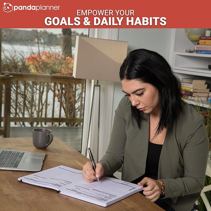 Panda Planner Pro 2026 - A4 6 Month Daily, Weekly & Monthly Planner for Productivity – Large 8.5x11 Undated Day Planner, Goal Planner, Project Organizer & Habit Tracker Notebook – Orange