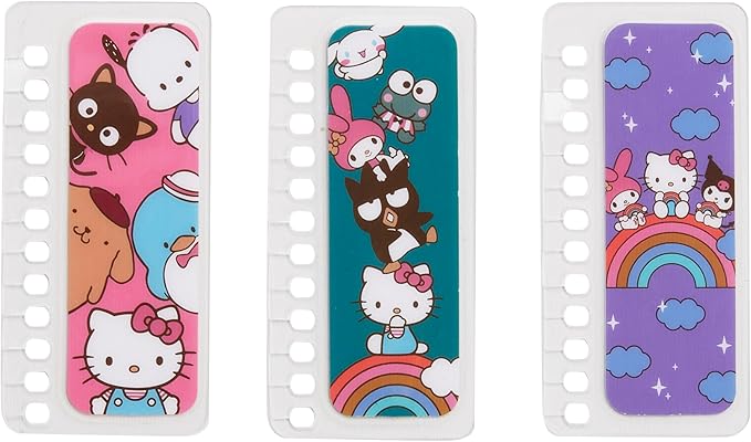 Erin Condren Snap-in Mini Planner Bookmark, Set of 3 Colorful Planner Accessories, Fits Spiral Coiled Notebooks & Agendas, Durable Plastic Page Markers for Stylish Organization, Hello Kitty 2
