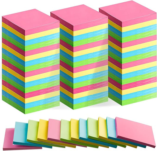 Fainne 120 Pack Sticky Notes Bulk Back to School Supplies Self Stick Note Pads Paper Memo for Office First Day of School Student Teacher Essentials (3 x 3 Inch,Simple Color)
