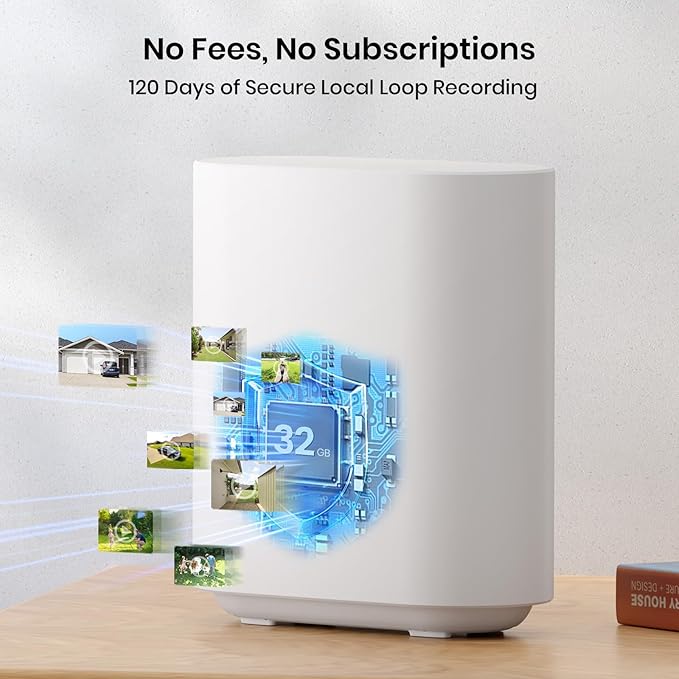 AOSU Security Cameras Outdoor Wireless, 2 Cam-Kit, No Subscription, Solar-Powered, Home Security Cameras System with 360° Pan & Tilt, Auto Tracking, 2K Color Night Vision, Easy Setup, 5G & 2.4G WiFi