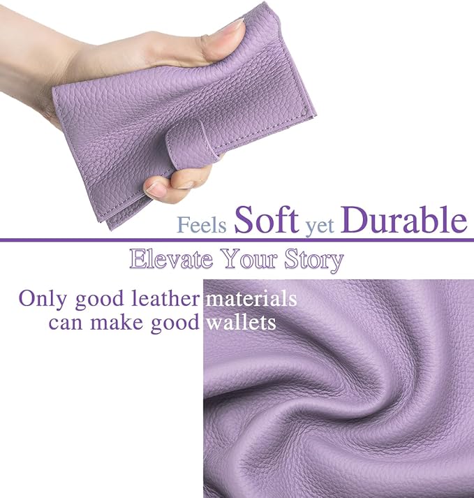 Passport Wallet for Women – RFID Blocking Passport Holder for Travel with Card Slots, Coin Pocket & SIM Slot – Slim Stylish Genuine Leather Travel Organizer – (Lavender)