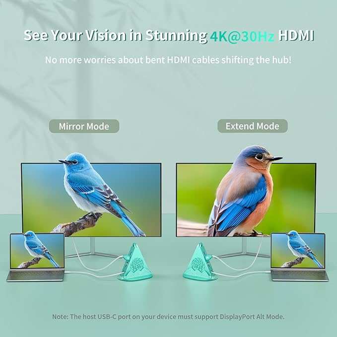 USB C HUB Multiport Adapter with HDMI 4K@30Hz, 100W PD, SD/TF Card Reader, 5Gbps 3xUSB-A and 1xUSB-C 3.0, RGB Tree 8-in-1 USB C HUB, Dock for MacBook Air, iPad, iPhone16, Laptop, etc(Green)