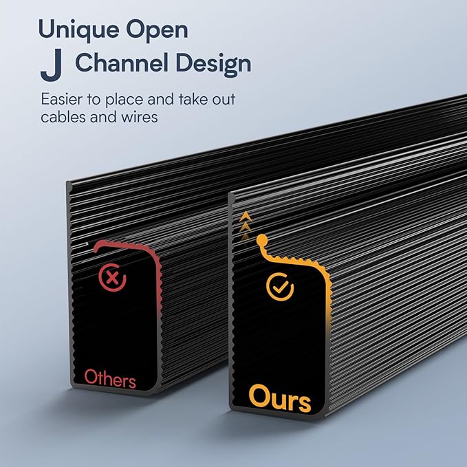 Delamu 157in Cable Management Under Desk, Safe & Tidy Under Desk Cable Management for Home & Office, Cord Organizer for Desks, Wire Organizer Kit,10 Pack Black