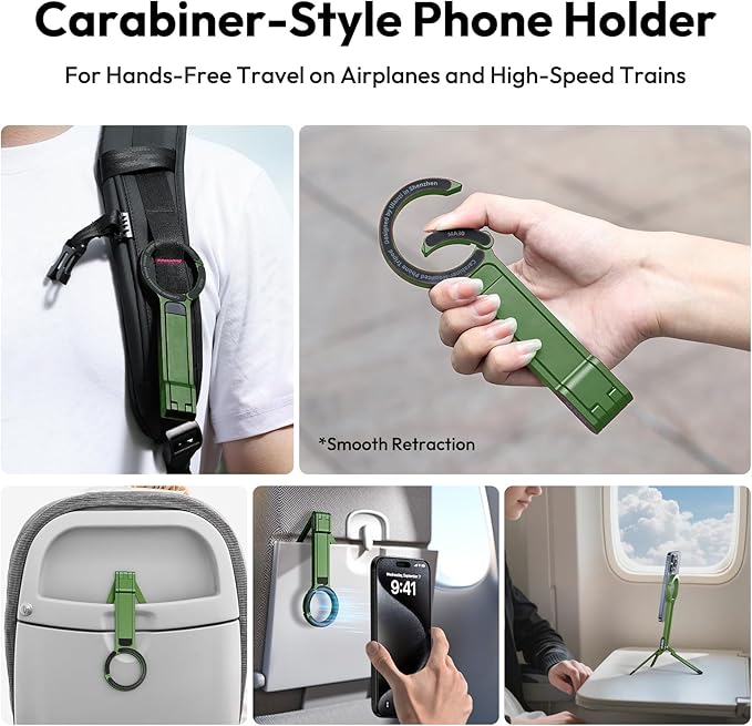 ULANZI MA30 Magnetic Phone Tripod Stand for iPhone - Aluminium Maglock Smartphone Mini Tripod Pocket Cell Phone Stand Strong Magnet Quick Mount Compatible with iPhone 17 16 15 14 13 12 Series, Green