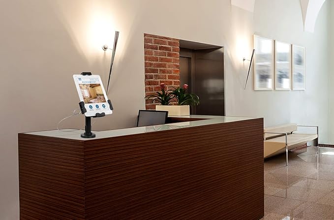 Mount-It! Secure Universal Tablet POS Kiosk with Wall Bracket Add-on | Locking Tablet Stand with Adjustable Clamp for iPad, iPad Air, Samsung Galaxy Tab, Surface Go & 7.9"- 10.9" Tablets - MI-3784