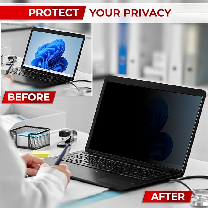 14 Inch 16:9 Laptop Privacy Screen Filter - Privacy Shield and Anti-Glare Protector