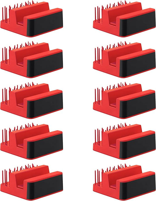 DISCOUNT PROMOS Light Up Logo Phone Stands Set of 10, Bulk Pack - Essential Smartphone Accessory, Perfect for Office and Home - Red