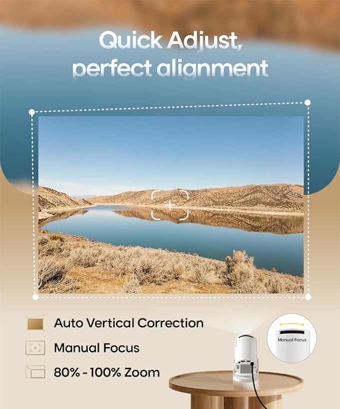 Magcubic 2025 Upgraded HY300PRO Mini Projector with WiFi and Bluetooth, Portable Projector 4K Support, Auto Keystone, 180 Degree Rotation, Smart Proyector for Home Outdoor Android 14