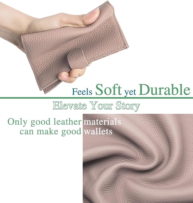 RFID Blocking Passport Holder for Travel Women – Leather Passport Holder with Card Slots, Coin Wallet & SIM Slot – Slim Genuine Leather Travel Organizer – Mauve Pink