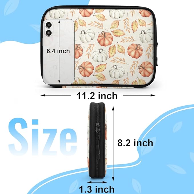 Maple Pumpkin Travel Organizer Case, Tech Accessories Cable Storage Bag for Cords, Charger, Phone, Hard Drive