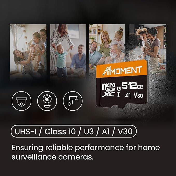MMOMENT 512GB Micro SDXC Card, A1, V30, UHS-I, U3, Class 10 Compatible, Read Speed Up to 95 MB/s,Write Speed Up to 70MB/s, SD Adapter Included