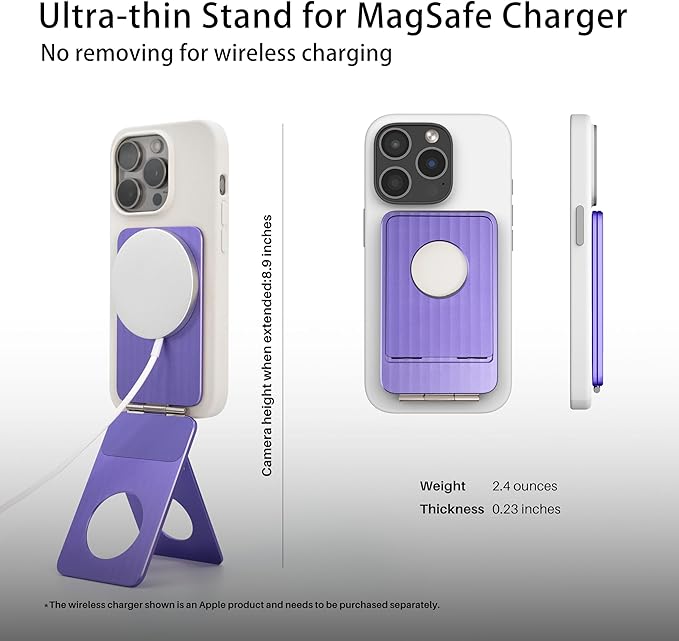 Phone Tripod Stand, Aluminum Alloy Mini Tripod Compatible with Magsafe iPhone 17/16/15/14/13/12 Series, Foldable Strong Magnetic Phone Stand, Mult-Angle Adjustment Selfie Stick