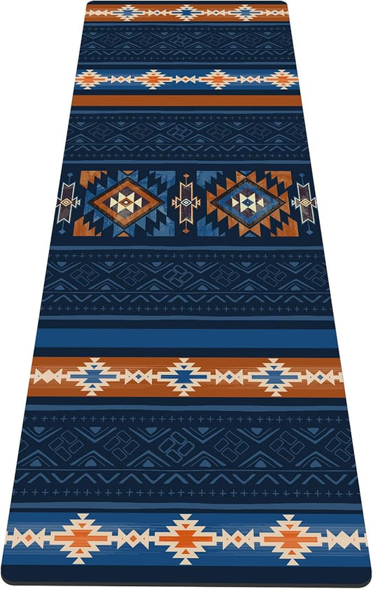 nuveti Yoga Mat Print Extra Thick TPE Non Slip Fitness Exercise Mat with Carrying Bag,72"x24" Extra Thick 6MM Exercise & Workout Mat for Yoga, Pilates Fitness and Floor Exercises