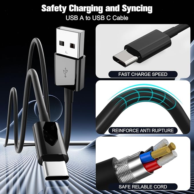 Car Carplay Cable for iPhone 17/16/15,iPhone 16/15 Plus17/16/15 Pro 17/16/15Pro Max charger ,USB A to USB C for Carplay USB C Cord, iPad USB C Cable 10th, iPad Air Car Charger Cable Cord 3FT (Black)