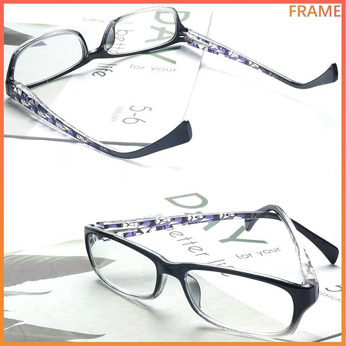 VIDEBLA 5 Pack Computer Reading Glasses Men and Women Anti Eyestrain Blue Light Blocking Glasses for Reading (5 Mix-5, 3.0, multiplier_x)