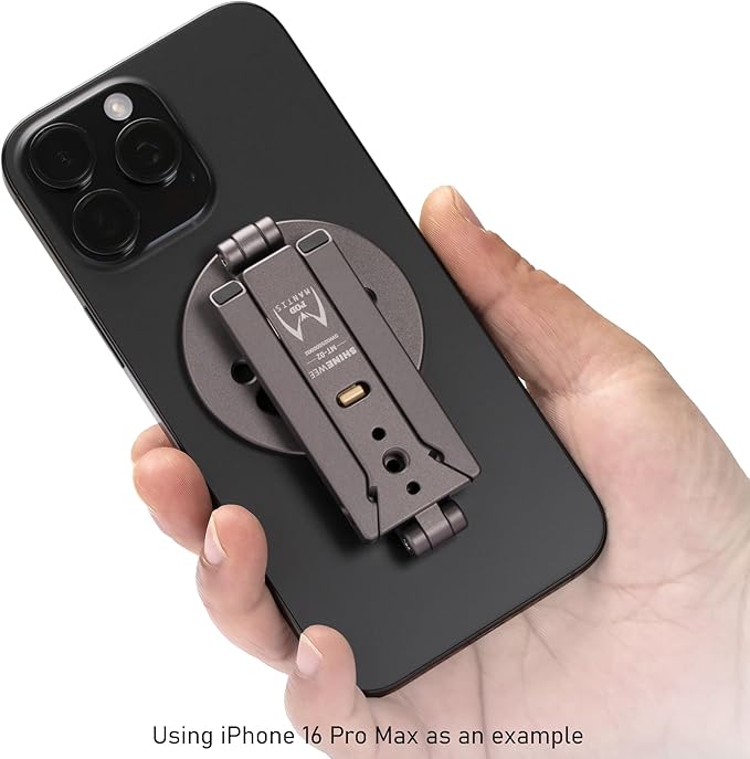 Magnetic Tripod for iPhone 12/13/14/15/16/17 & MagSafe Cases | Handy Phone Stand | 20 N52 Magnets Inside, Cold Shoe Mount, 1/4" Screw & Foldable Hook