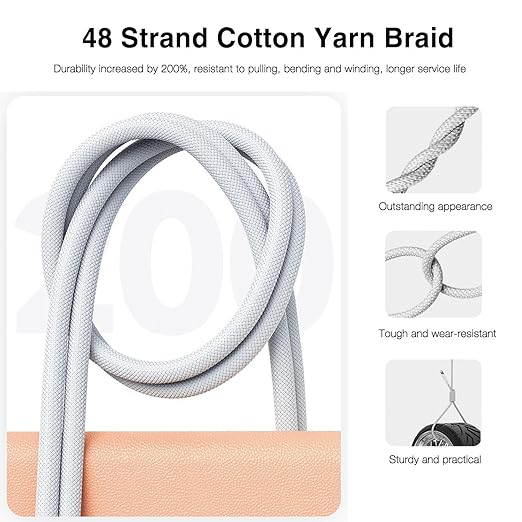 10FT iPhone 15/16/16E Woven USB C Cable for iPhone 17 Air,15/16 Pro Max, Plus,iPad 10th Gen,iPad Pro 12.9/11,iPad Air 5/4th,Mini 6th, AirPods Pro 2nd/3rd gen USB A to USB C Long CarPlay Charger Cord