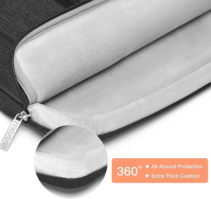 MOSISO 360 Protective Laptop Case 13.3 inch, 13-13.3 inch Laptop Sleeve Compatible with MacBook Air/Pro 13 / Pro 14, HP Dell ASUS Lenovo,Side Open Bag with 2 Raised&1 Flapover Pockets, Slate Gray