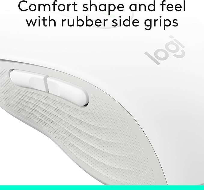 Logitech Wireless Mouse Signature M650 - Small to Medium Sized Hands, Right Handed, 2-Year Battery, Silent Clicks, Customizable Buttons, Bluetooth, PC/Mac?Chromebook - Off White