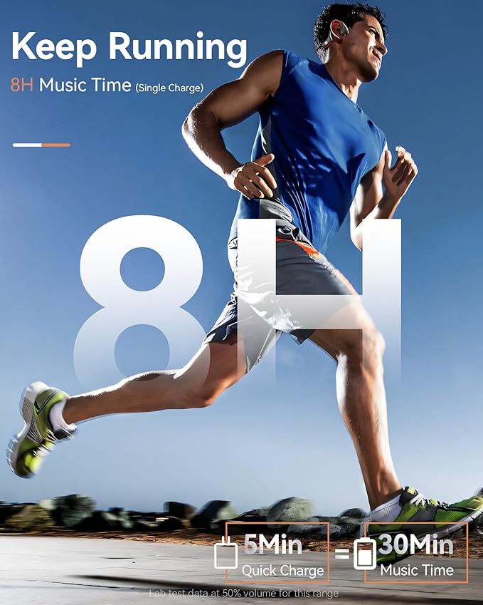 Open Ear Sport Headphones, Wireless Bone Conduction Earphones, Built-in 32GB MP3,with Mic, IP68, Sweat & Water Resistant, Up to 8 Hours Battery, Bluetooth 5.3,for Running,Workouts