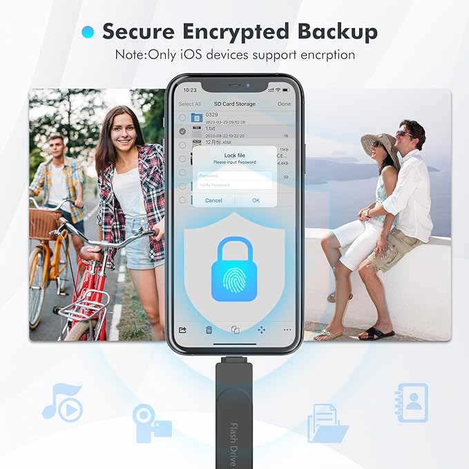 Apple MFi Certified Flash Drive 512GB, Photo Stick for iPhone Memory Stick for Photo/Video Backup Stick, High-Speed USB Thumb Drive for iPhone Storage Compatible for iPhone/iPad/Android/PC (Black)