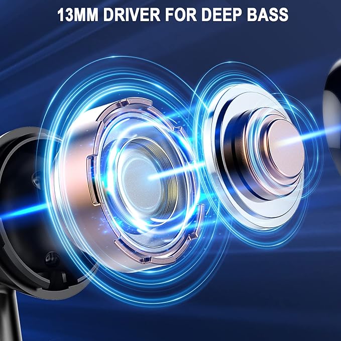 Wireless Earbuds, Bluetooth 5.4 Ear Buds LED Power Display Headphones Bass Stereo, Bluetooth Earbuds in-Ear Noise Cancelling Mic, 40H Playback Mini Case IP7 Waterproof Sports Earphones for Android iOS