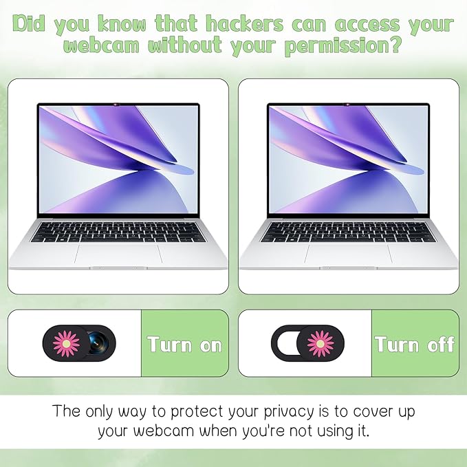 3 PCS Computer Camera Cover Slide, Cute Thin 0.7mm Flower Laptop Camera Cover Slide, Protect Your Visual Privacy, Webcam Cover-Slide Phone Cameras Covers Blocker for Phone Computer Desktop Tablet