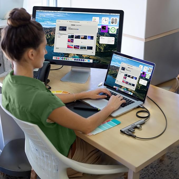 Acer USB C Hub 5 in 1 with 4K HDMI, 100W Power Delivery, 3 USB A Data Ports, USB C to HDMI Multiport Adapter for Laptop, PC, Tablet, MacBook Pro/Air, iPad Air/Pro, iMac, iPhone 15/16 Pro/Pro Max (2ft)