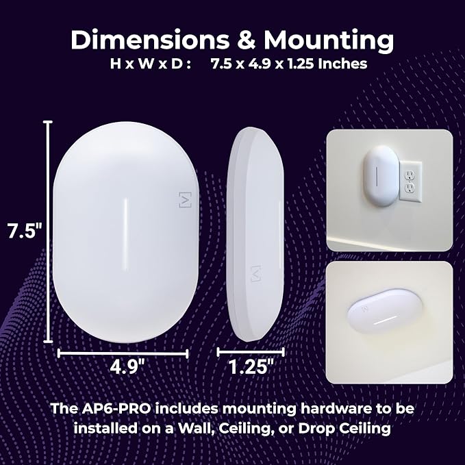 Alta Labs AP6-PRO WiFi 6 Access Point | High Performance 6.3Gbps Wireless Access Point | Seamless Roaming, PoE+, 4096 QAM | IP54 Rated WiFi Access Point | 4x4 MU-MIMO Antennas for Extended Range