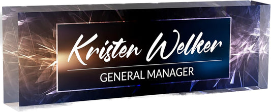 Office Desk Name Plate Personalized, Custom Name Plates for Desks, Name Plate Personalized for Office, Employee Appreciation Gifts (Sparkle)