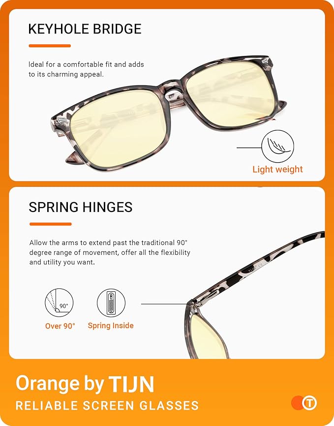 TIJN Gaming Glasses Blue Light Blocking Glasses for Women Men Nerd Eyeglasses Anti Eyestrain Anti UV Glare (Transparent(Gaming Glasses))