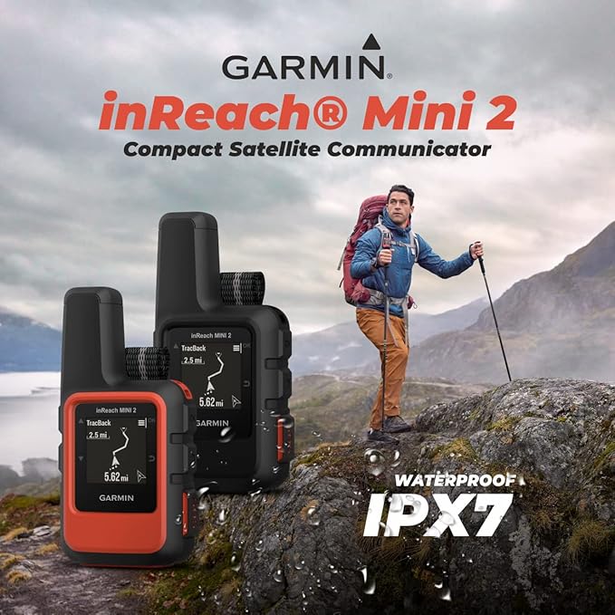 Wearable4U - Garmin inReach Mini 2 Satellite Communicator (Flame Red) with Power Pack Bundle